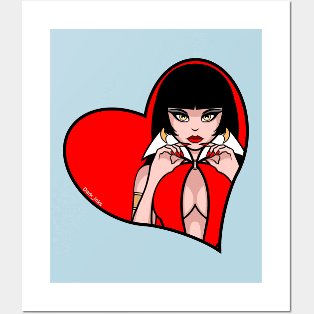 Vampirella Valentines Wall Art by Dark_Inks